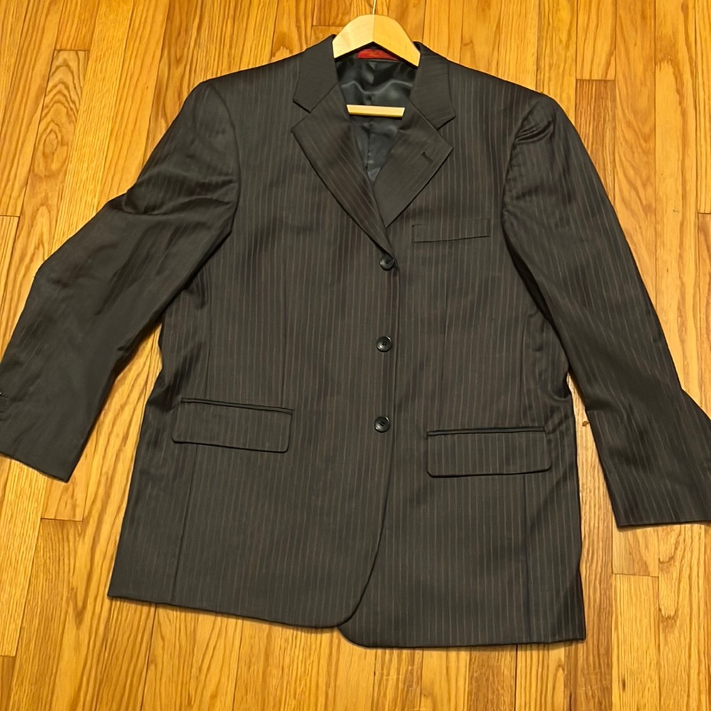 Loriano Collection Mens Wool Suit With matching pants Blue Single Breasted